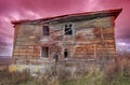 Old ugly dilapidated wooden house