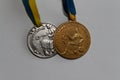 Old Ukraine gold and silver medals for excellence in high school graduation