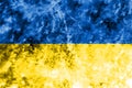 Old Ukraine grunge background flag