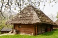 Old ukrainian house with straw Royalty Free Stock Photo