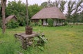 Old Ukrainian house and a well