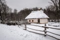 Old ukrainian house in winter
