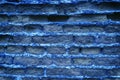 Old ultra blue brick wall, stone background or rock surface - good for web site or mobile devices Royalty Free Stock Photo