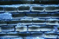 Old ultra blue brick wall, stone background or rock surface - good for web site or mobile devices Royalty Free Stock Photo