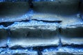 Old ultra blue brick wall, stone background or rock surface - good for web site or mobile devices Royalty Free Stock Photo