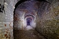 Old underground passage under german fortification castle Royalty Free Stock Photo