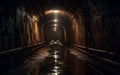 Old Underground sewer tunnel. Generative AI