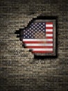 Old United States of America flag in brick wall Royalty Free Stock Photo