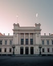 The old university building in Lund Sweden during spring sunset