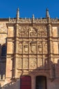 Old University of Salamanca Building Plateresque Facade - Salamanca, Spain Royalty Free Stock Photo