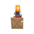 Old unnecessary things, books and box with old stuff, garage sale vector Illustration on a white background Royalty Free Stock Photo