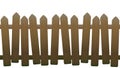 Old Unsteady Crooked Wooden Fence