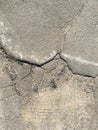 Old cracked asphalt on a sunny day Royalty Free Stock Photo