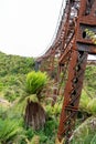 Old unused iron train bridge at the Old Coach Road, New Zealand