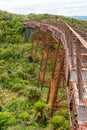 Old unused iron train bridge at the Old Coach Road, New Zealand