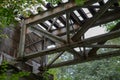 Old unused railway bridge. A small railway crossing over the riv Royalty Free Stock Photo