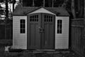 Old unused tool shed dark days Royalty Free Stock Photo