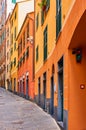 Old uphill street in Genoa
