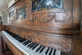Old upright piano details