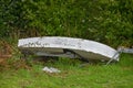 Old upturned boat on the grass Royalty Free Stock Photo