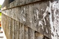 Old Urban Dirty Concrete Wall With Torn Worn Peeled Paper Poster, ADS Royalty Free Stock Photo