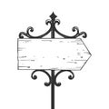 Old urban road signpost engraving vector
