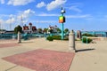 Old Coast Guard Quarters and Marker at Racine Wisconsin Royalty Free Stock Photo