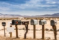 Old US Mailboxes along Route 66 Royalty Free Stock Photo