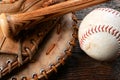 Old Used Baseball Equipment Royalty Free Stock Photo