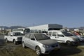 Old used cars in the work shop muscat, oman Royalty Free Stock Photo