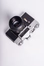 Old used dirty old-fashioned film photocamera Royalty Free Stock Photo