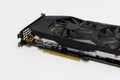 Old used graphic card processing unit GPU computer PCI express isolated Royalty Free Stock Photo