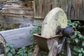 Old, used grinding stone Royalty Free Stock Photo