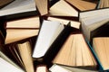 Background from old and used hardback books. Copy space for text Royalty Free Stock Photo