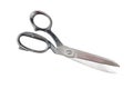 Path saved, isolated old and used metal sewing scissors