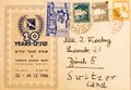 An old used Palestinian envelope and stamps Royalty Free Stock Photo