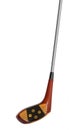Old used persimmon golf club driver isolated Royalty Free Stock Photo
