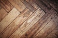 Old used scratched natural wooden parquet floor texture Royalty Free Stock Photo