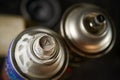 Old used spray cans, graffiti tools Royalty Free Stock Photo