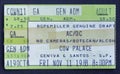 Old used ticket for the concert of AC-DC at the Cow Palace