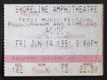 Old used ticket for the concert of AC-DC at Shoreline Amphitheatre