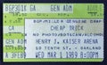 Old used ticket stub for Cheap Trick concert at the Kaiser Arena