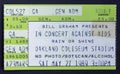 Old used ticket stub for the In Concert Against Aids fundraiser