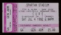 Old used ticket stub for The Cure concert at Spartan Stadium