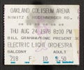 Old used ticket stub for ELO concert at Oakland Coliseum