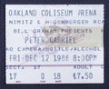 Old used ticket stub for Peter Gabriel in So album tour at Oakland Coliseum Arena