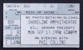 Old used ticket stub for the Phil Collins` Seriously Live! World Tour at Shoreline