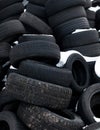 Old used tire covers Royalty Free Stock Photo