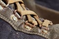 Old used trekking shoes Royalty Free Stock Photo