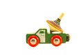 Old used truck car toy with colorful whirligig
